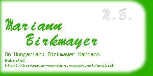 mariann birkmayer business card
